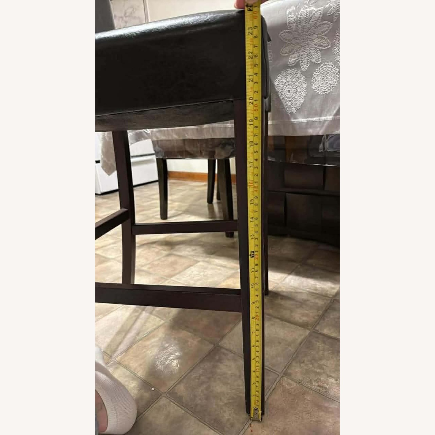 Dark Brown Leather Dining Chairs - image-2