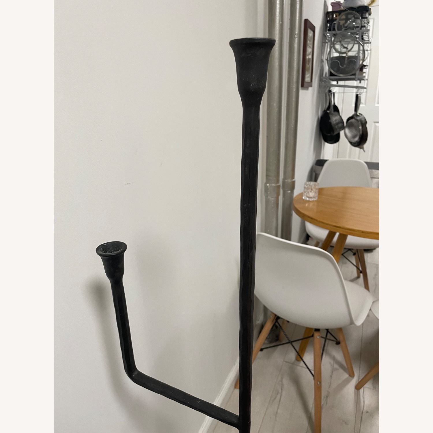 Crate and Barrel Rodin Black Iron Floor Candelabra by Athena Calderone - image-2