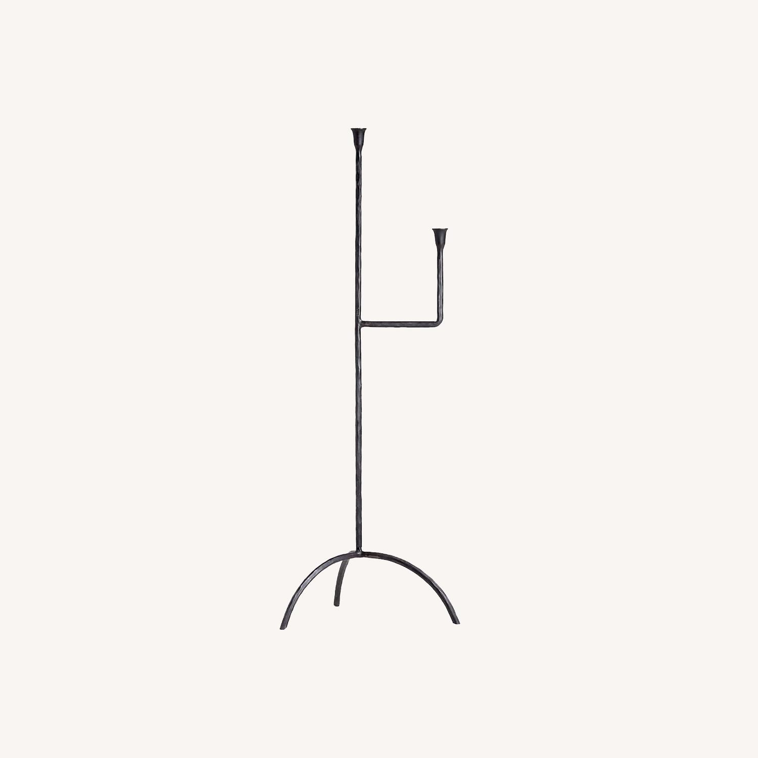 Crate and Barrel Rodin Black Iron Floor Candelabra by Athena Calderone - image-0