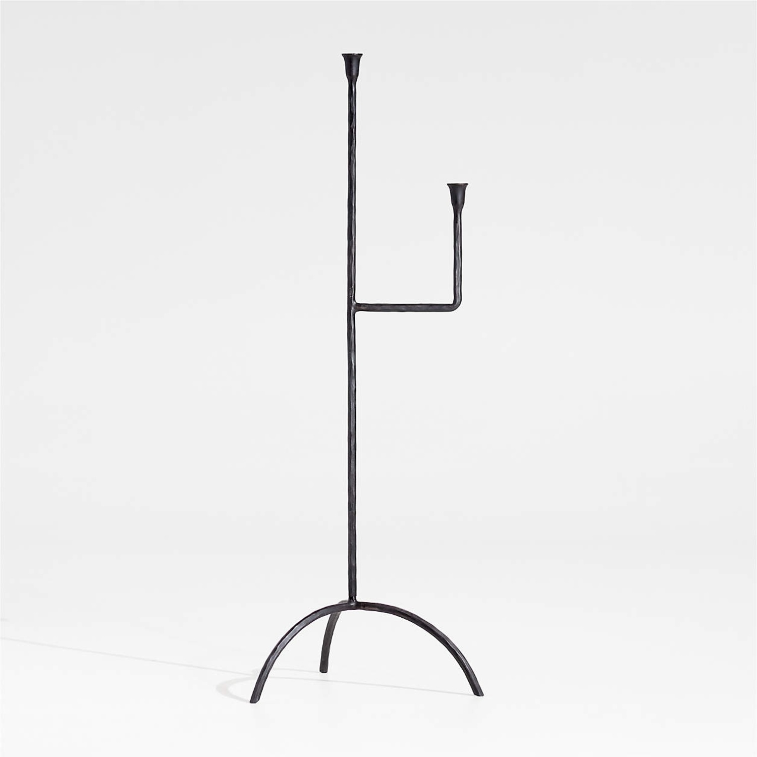 Crate and Barrel Rodin Black Iron Floor Candelabra by Athena Calderone - image-4