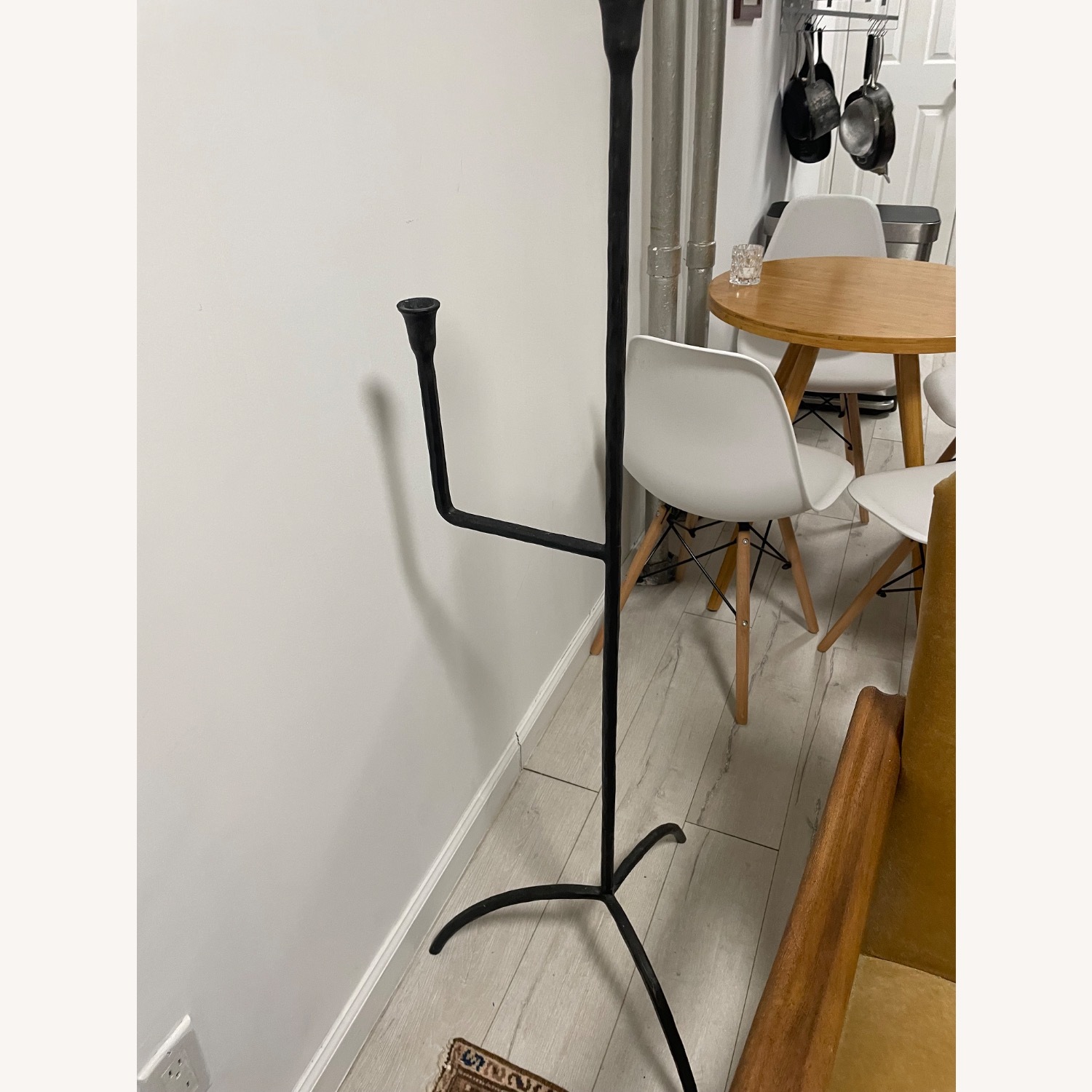Crate and Barrel Rodin Black Iron Floor Candelabra by Athena Calderone - image-1