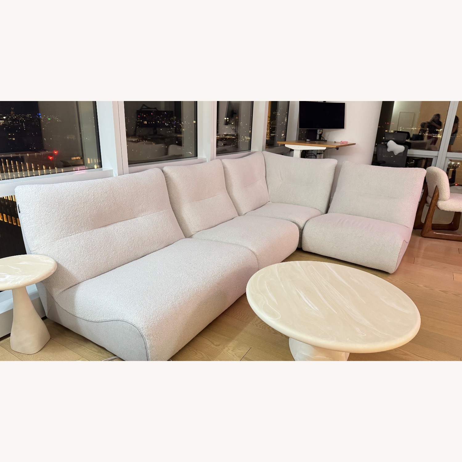 Roche Bobois White Fabric 3+ Seater Sofa - image-4
