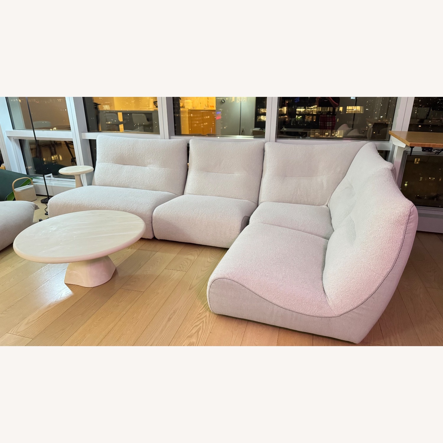 Roche Bobois White Fabric 3+ Seater Sofa - image-1