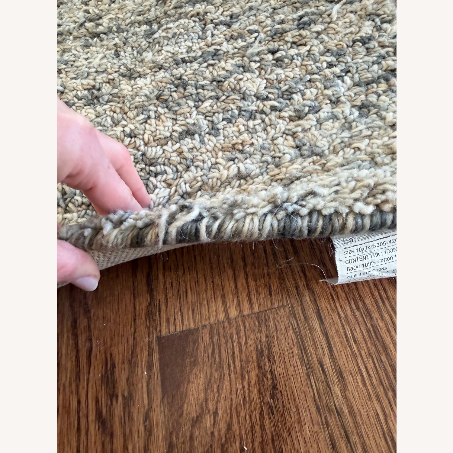 Crate & Barrel Light Gray Wool Area Rug 10' x 14' - image-6
