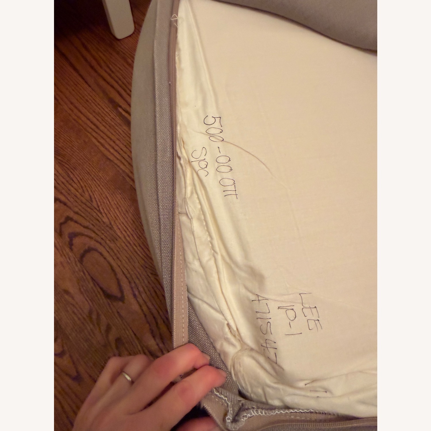 Room & Board Light Gray Fabric Ottoman - image-7