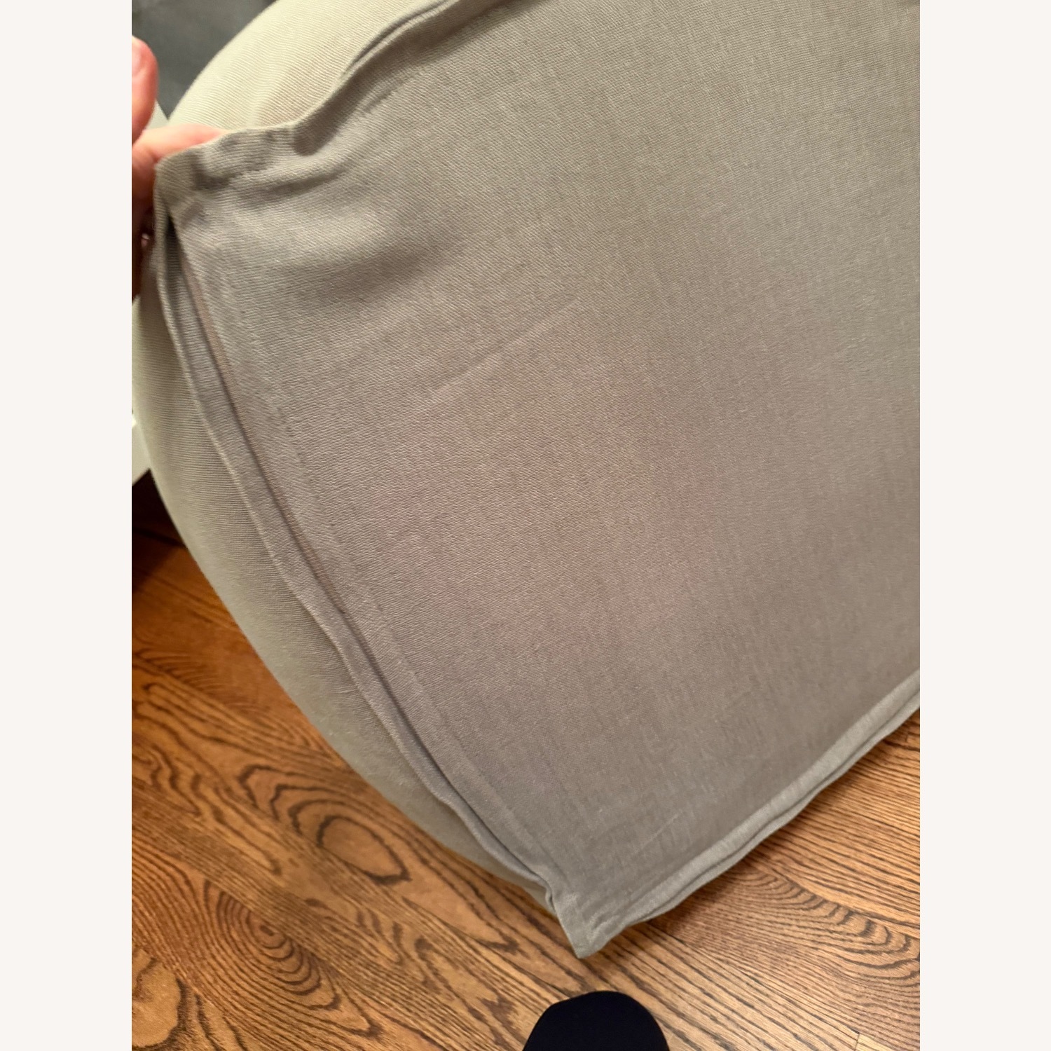 Room & Board Light Gray Fabric Ottoman - image-3