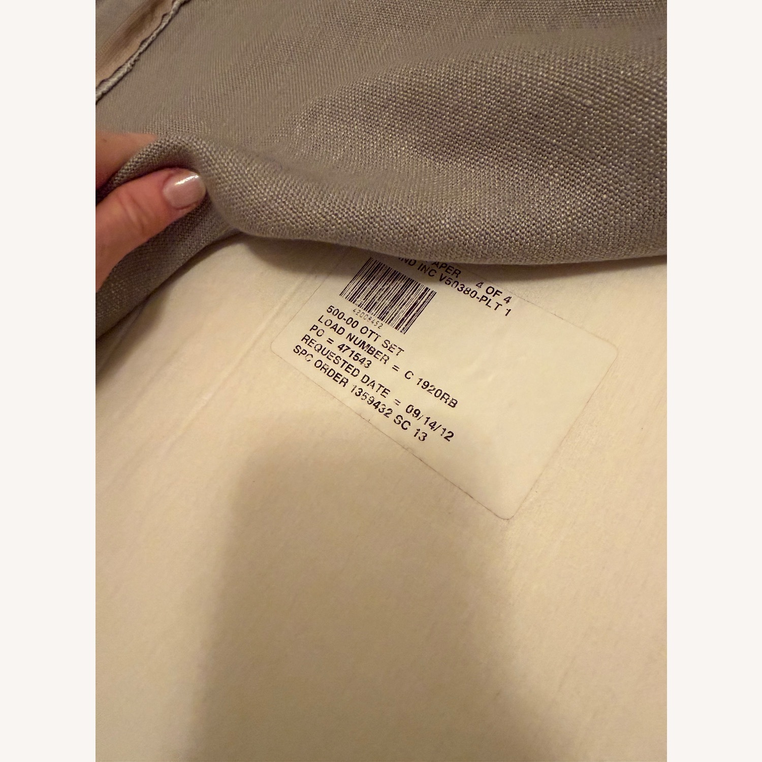 Room & Board Light Gray Fabric Ottoman - image-5