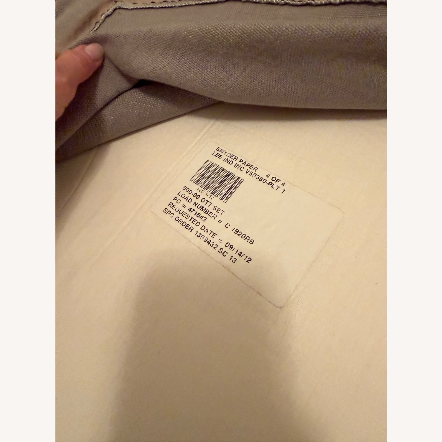 Room & Board Light Gray Fabric Ottoman - image-6