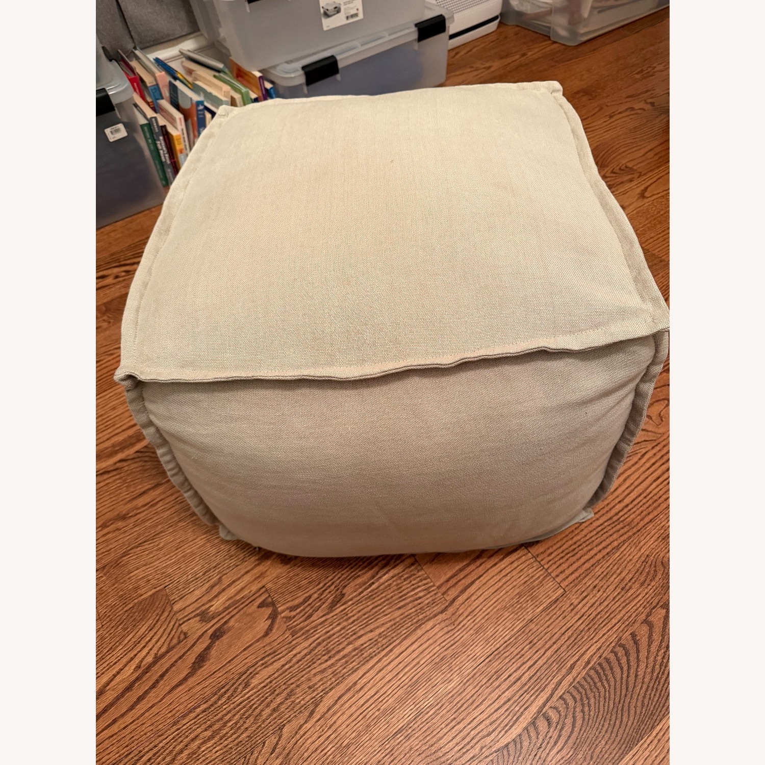 Room & Board Light Gray Fabric Ottoman - image-1