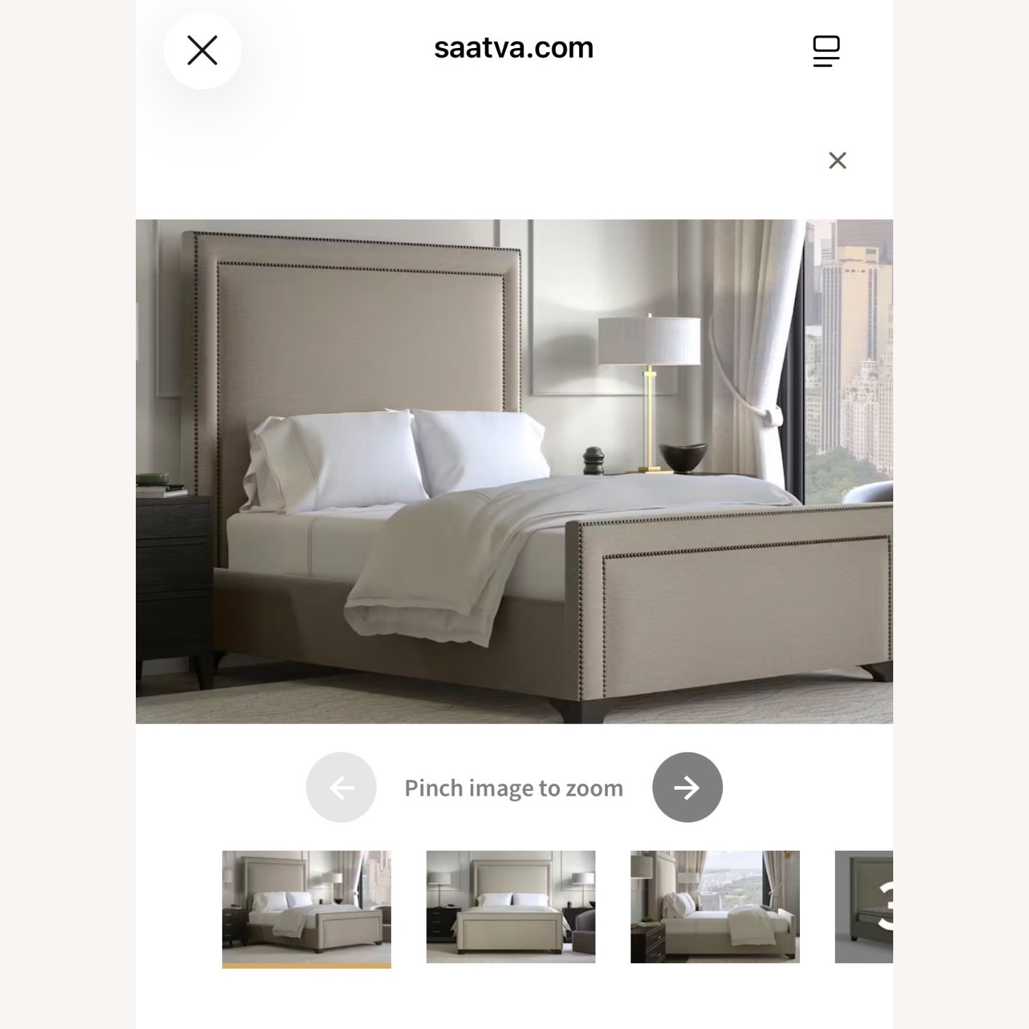 Saatva Marseille Light Gray Fabric King Bed - image-6