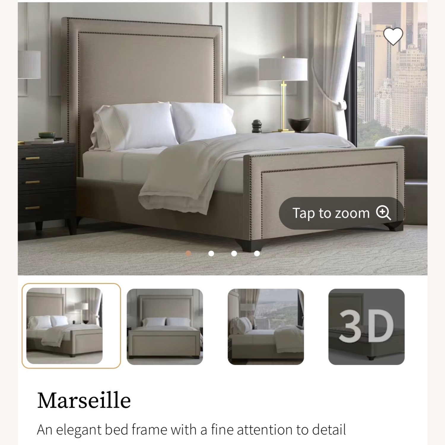 Saatva Marseille Light Gray Fabric King Bed - image-5