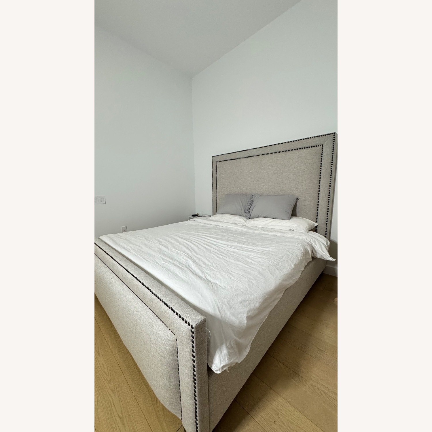 Saatva Marseille Light Gray Fabric King Bed - image-1