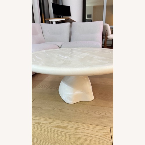 Used CB2 White Marble Coffee Table for sale on AptDeco