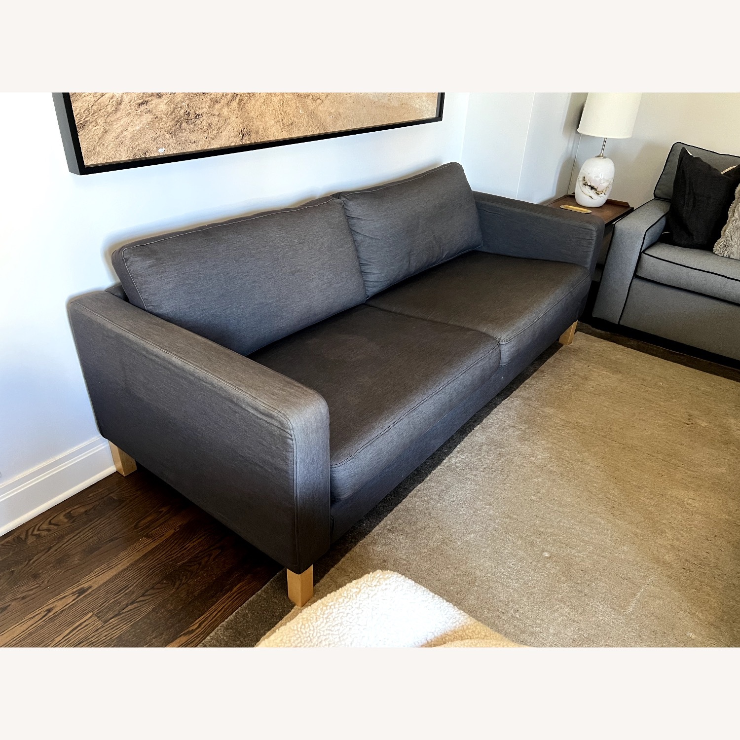 IKEA Karlstad Dark Gray Fabric 3+ Seater Sofa - image-3
