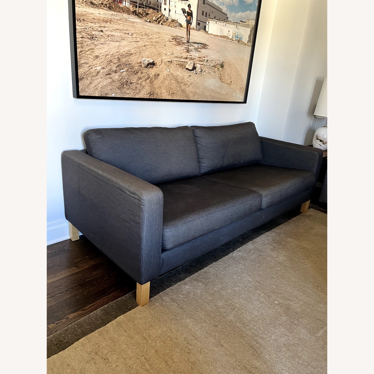 IKEA Karlstad Dark Gray Fabric 3+ Seater Sofa - image-2