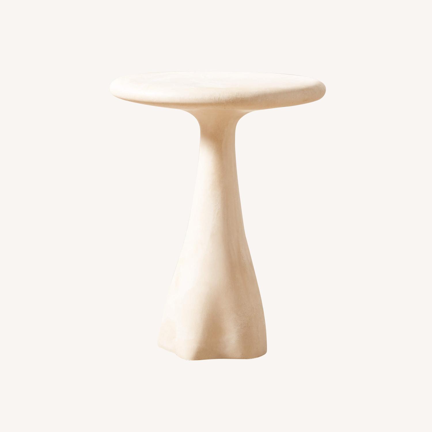 CB2 White Marble Side Table - image-0