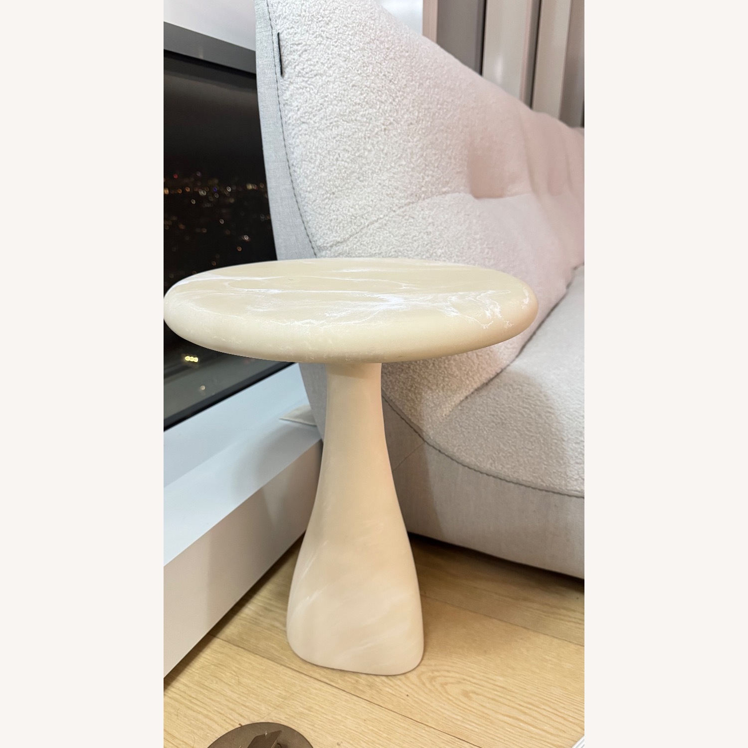 CB2 White Marble Side Table - image-5
