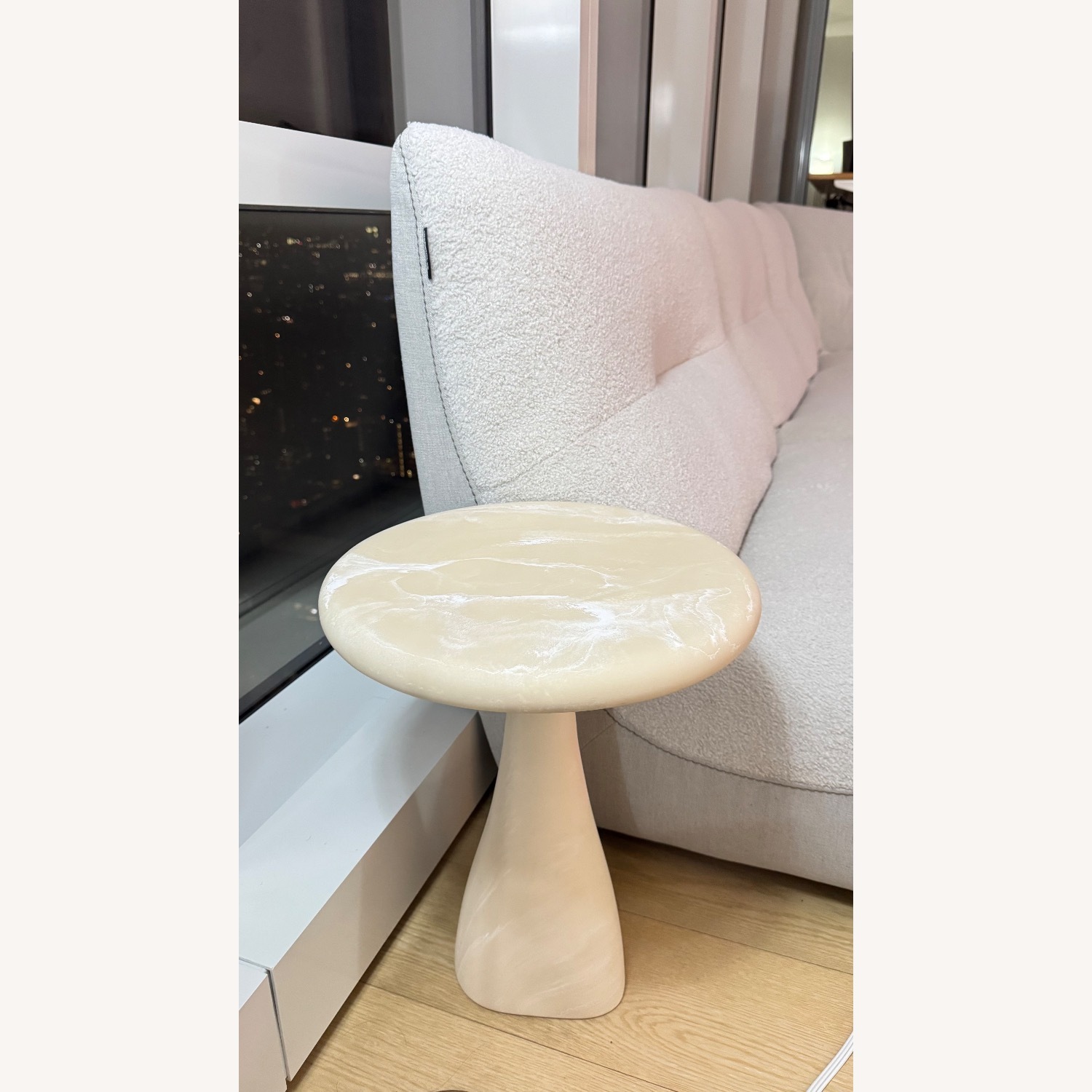 CB2 White Marble Side Table - image-3