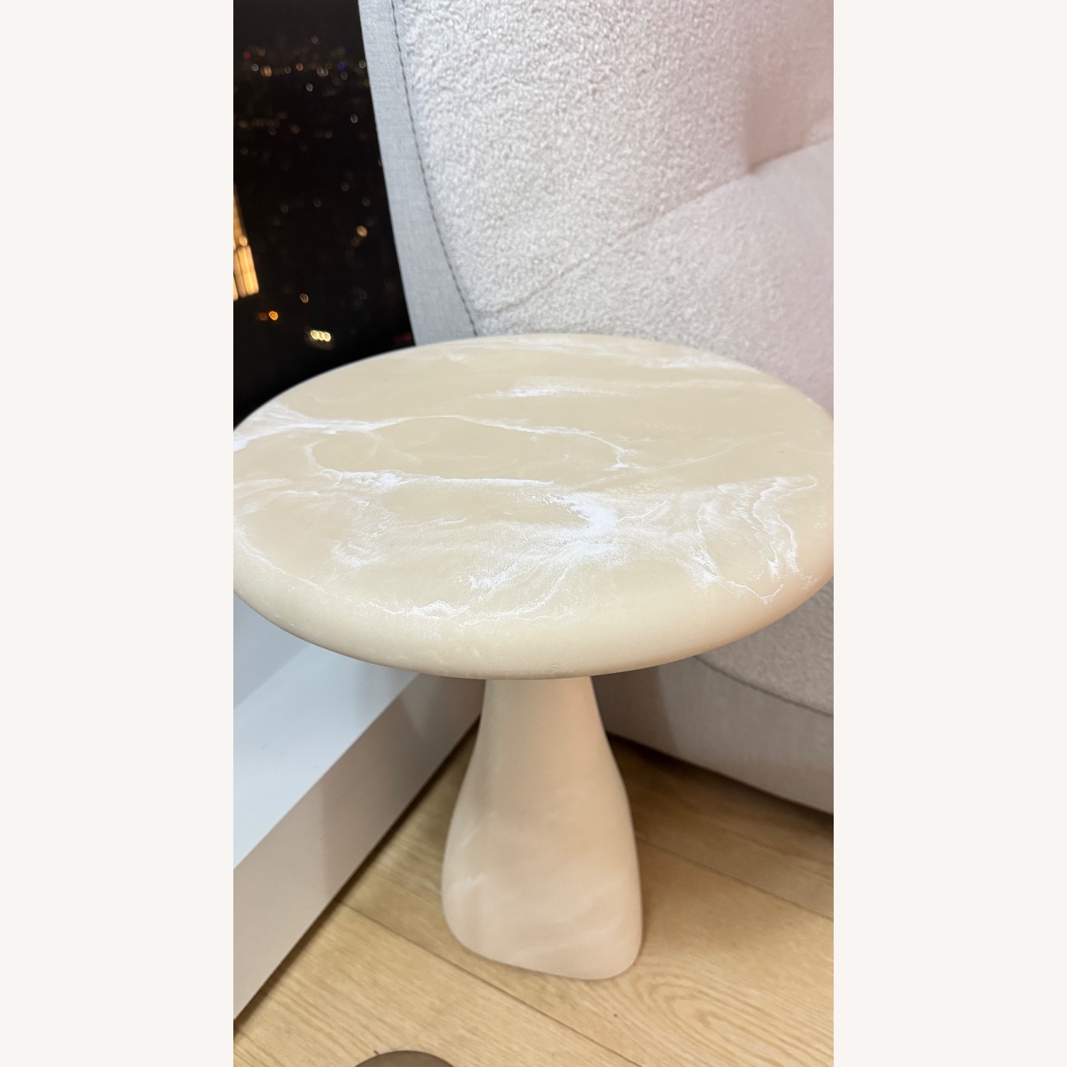 CB2 White Marble Side Table - image-4