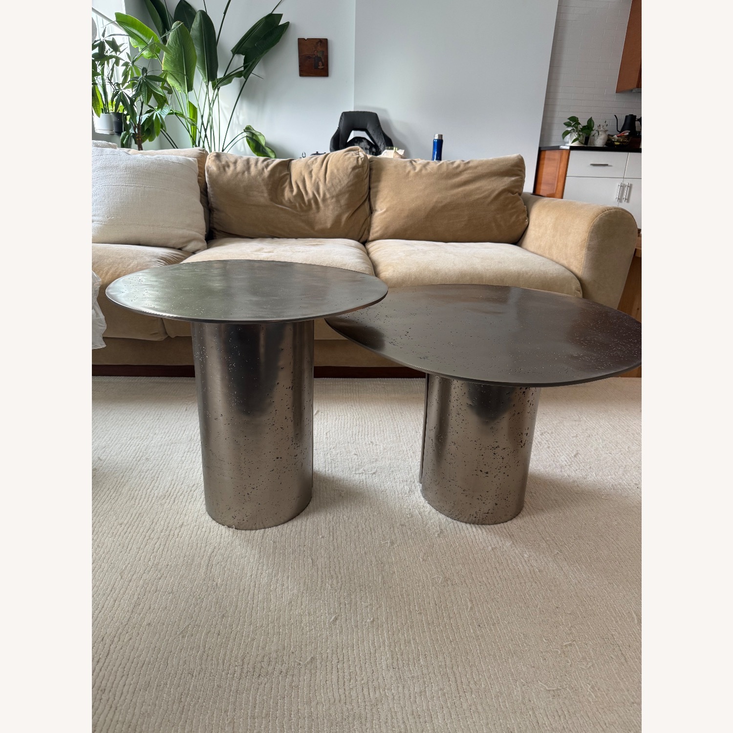 Crate & Barrel Argent Metal 25" Side Table by Athena Calderone - image-5