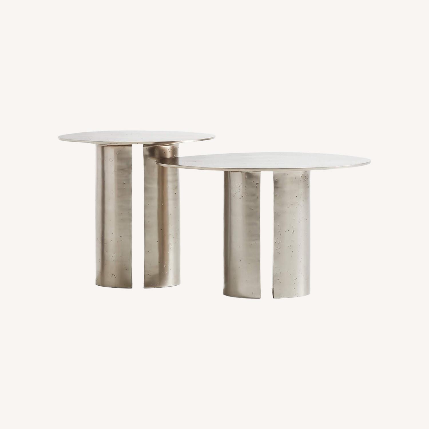 Crate & Barrel Argent Metal 25" Side Table by Athena Calderone - image-0