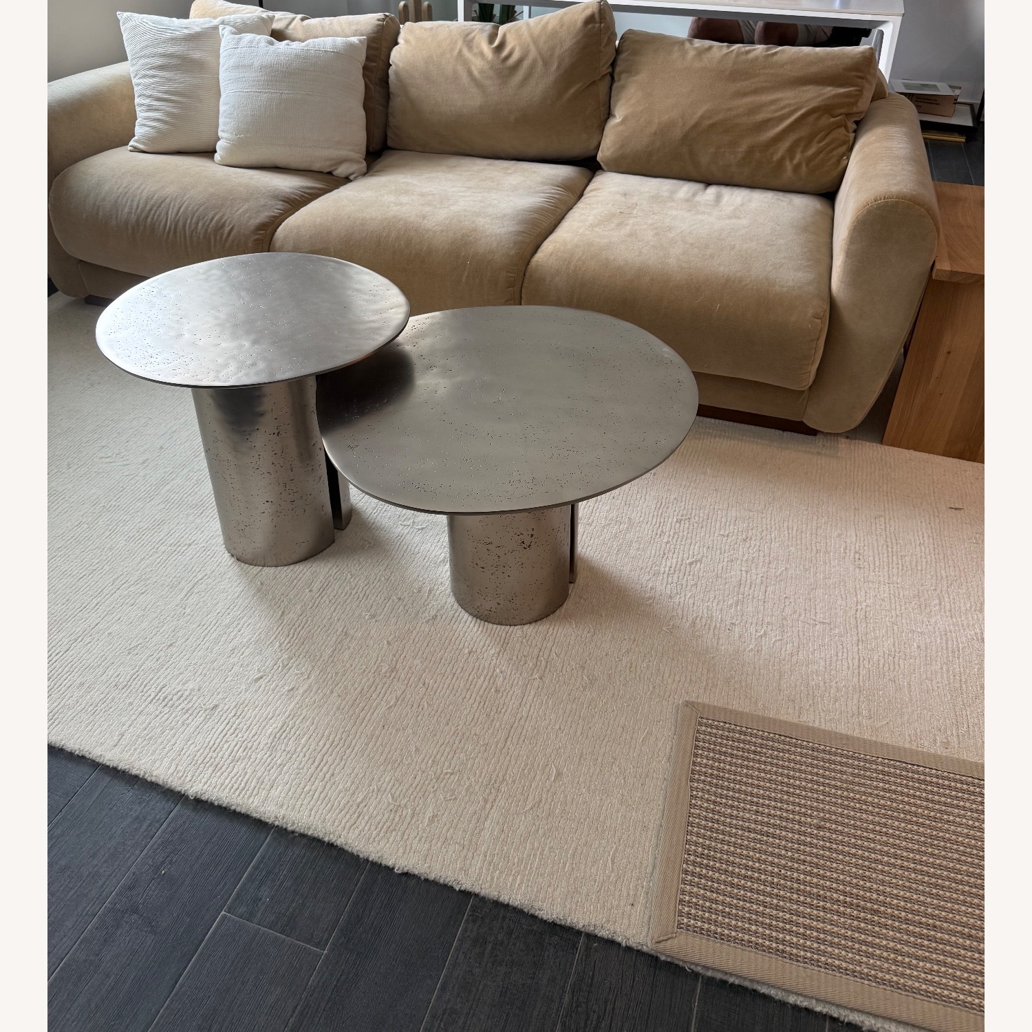 Crate & Barrel Argent Metal 25" Side Table by Athena Calderone - image-1