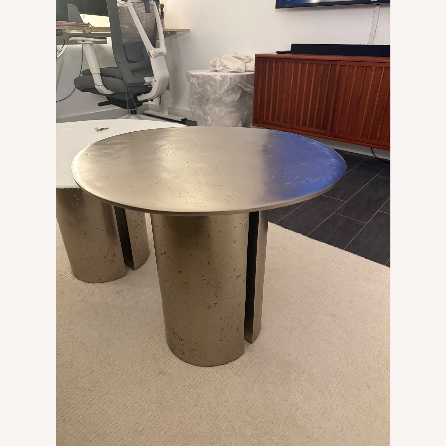 Crate & Barrel Argent Metal 25" Side Table by Athena Calderone - image-2