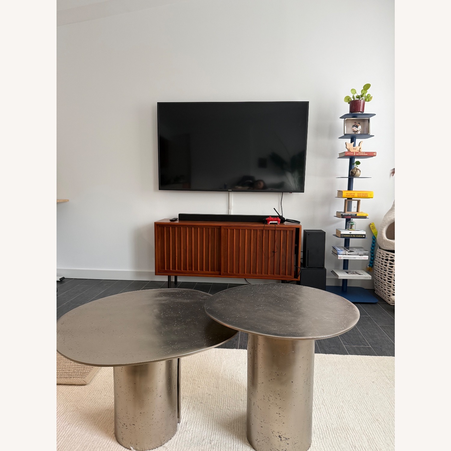 Crate & Barrel Argent Metal 25" Side Table by Athena Calderone - image-3