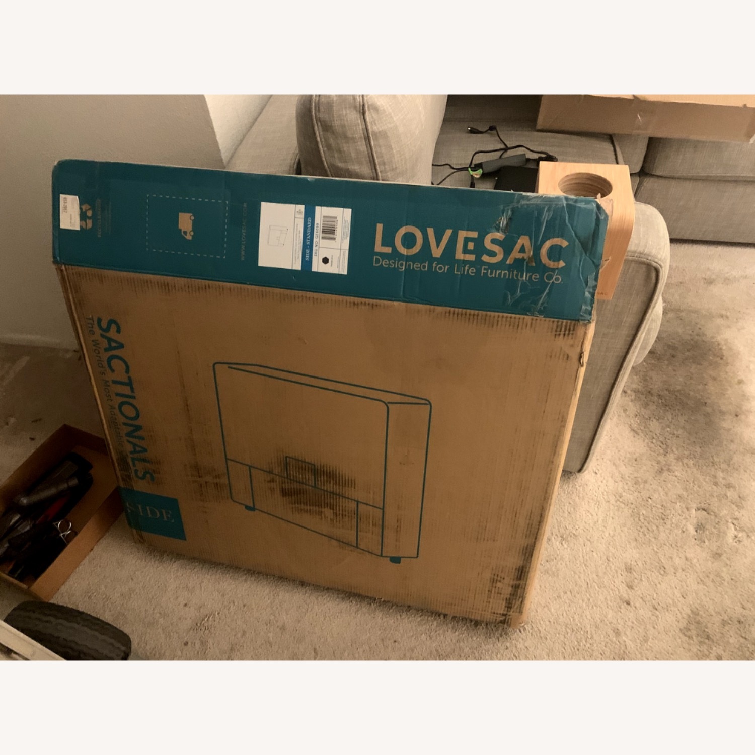 Grey LoveSac Sectional - image-3