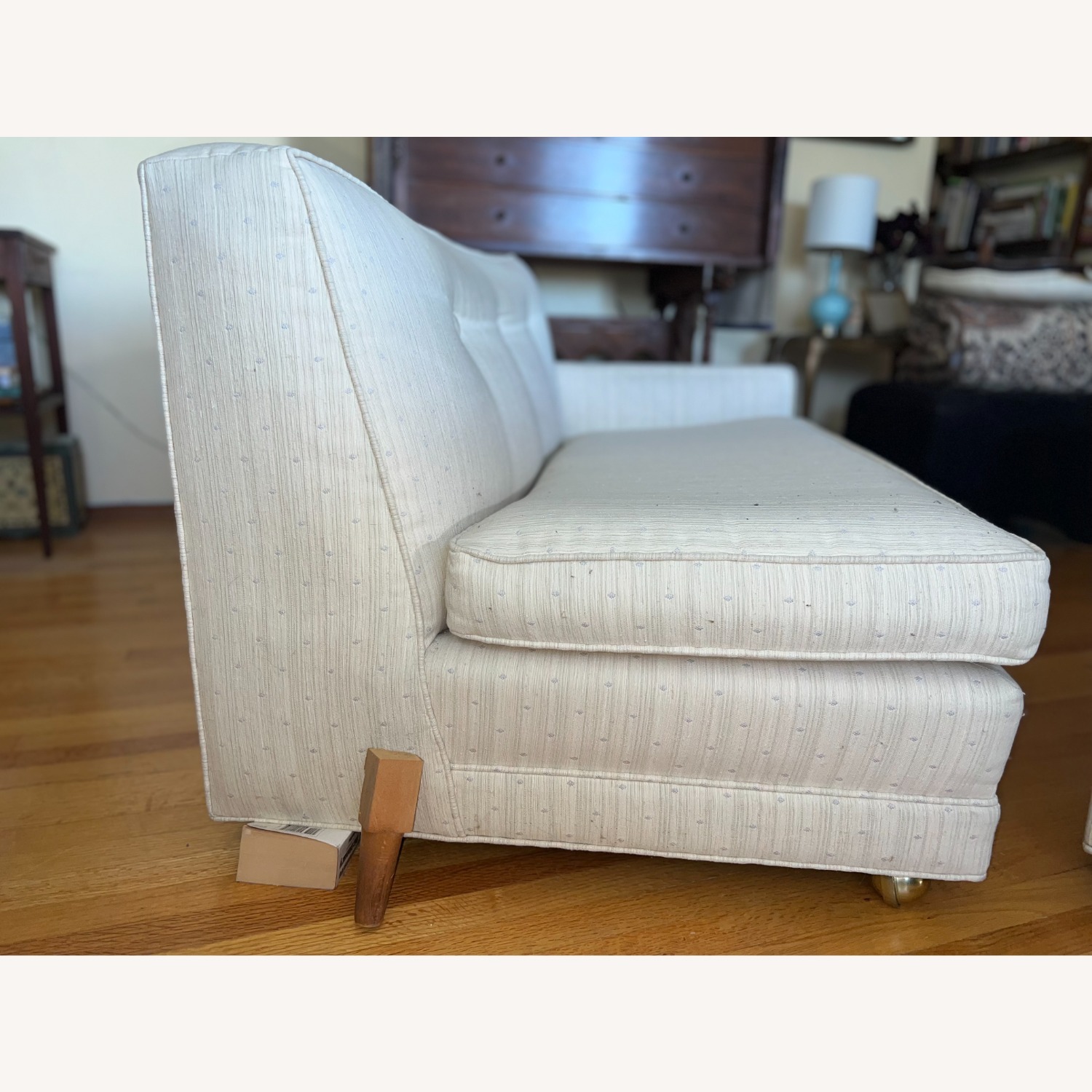 Vintage/Antique White Fabric 2 Piece Sectional - image-2