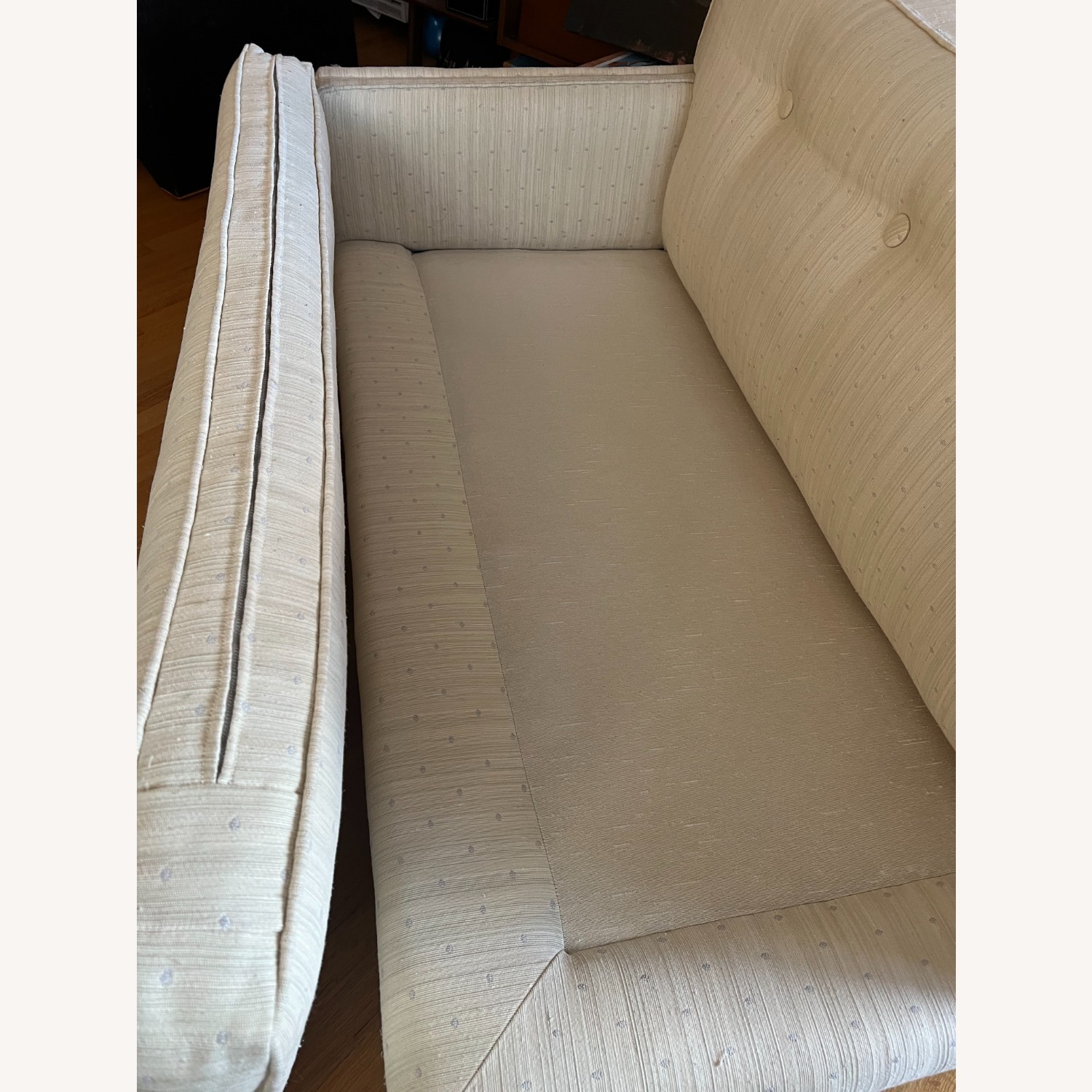 Vintage/Antique White Fabric 2 Piece Sectional - image-3