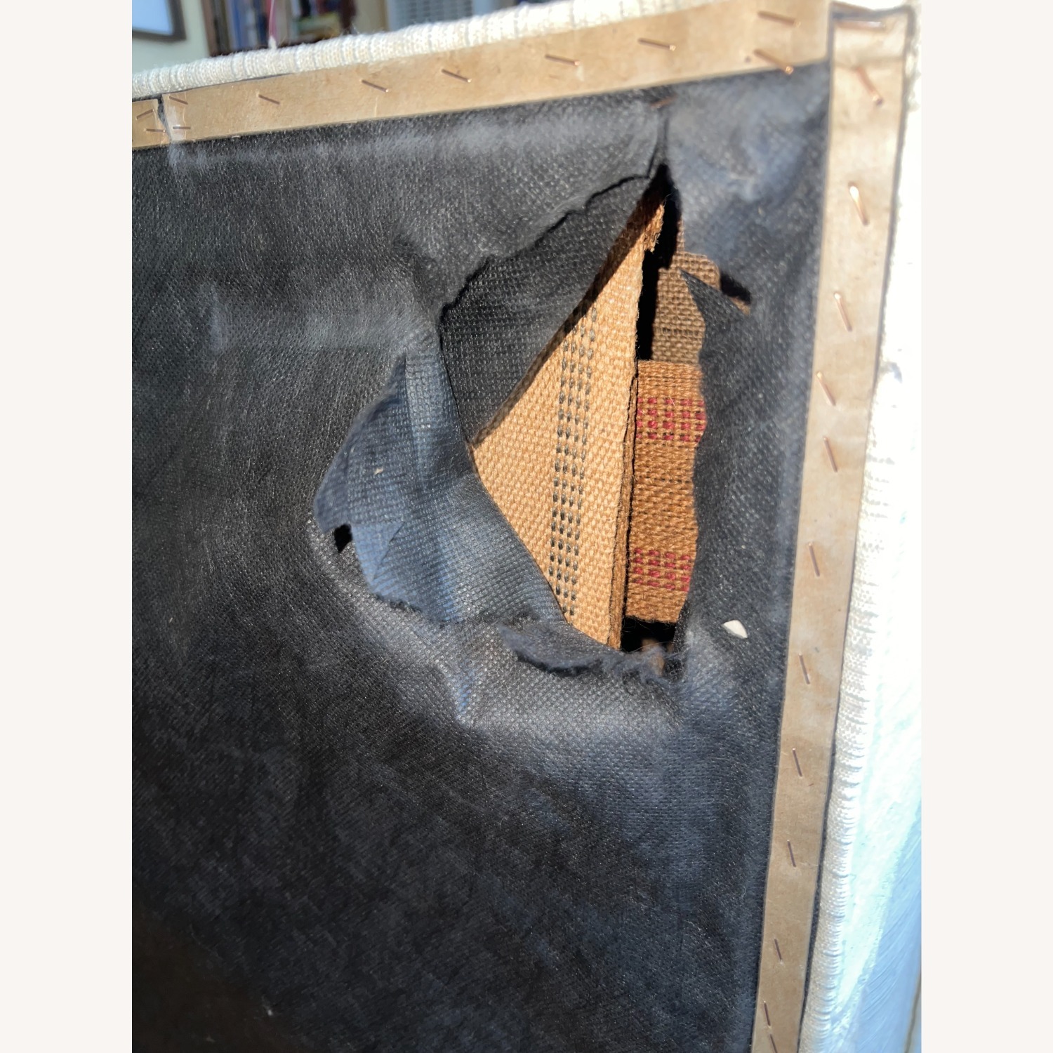 Vintage/Antique White Fabric 2 Piece Sectional - image-4