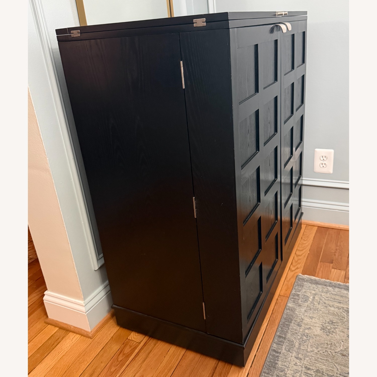 Crate & Barrel Steamer Bar Cabinet - image-4