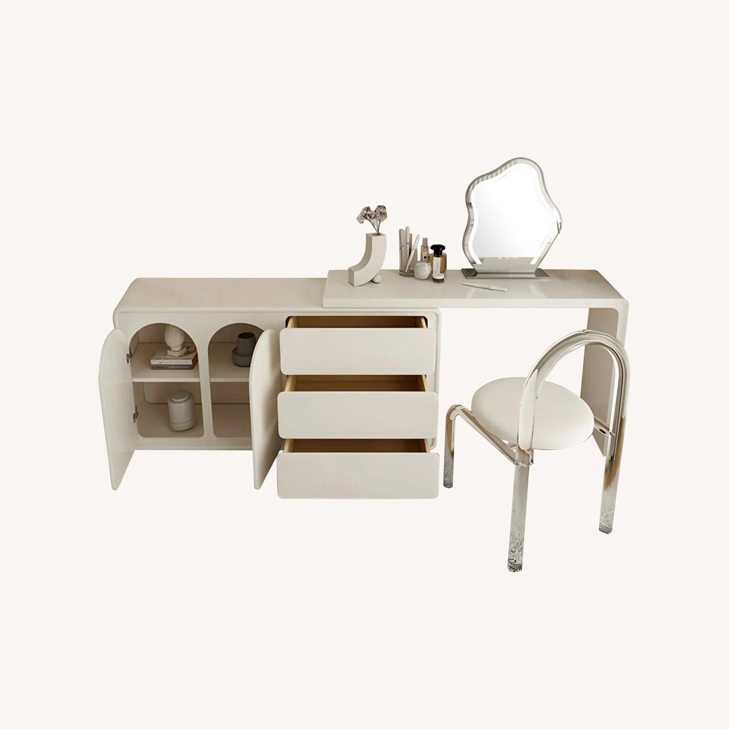 Adjustable Cream Desk/Dresser  - image-0