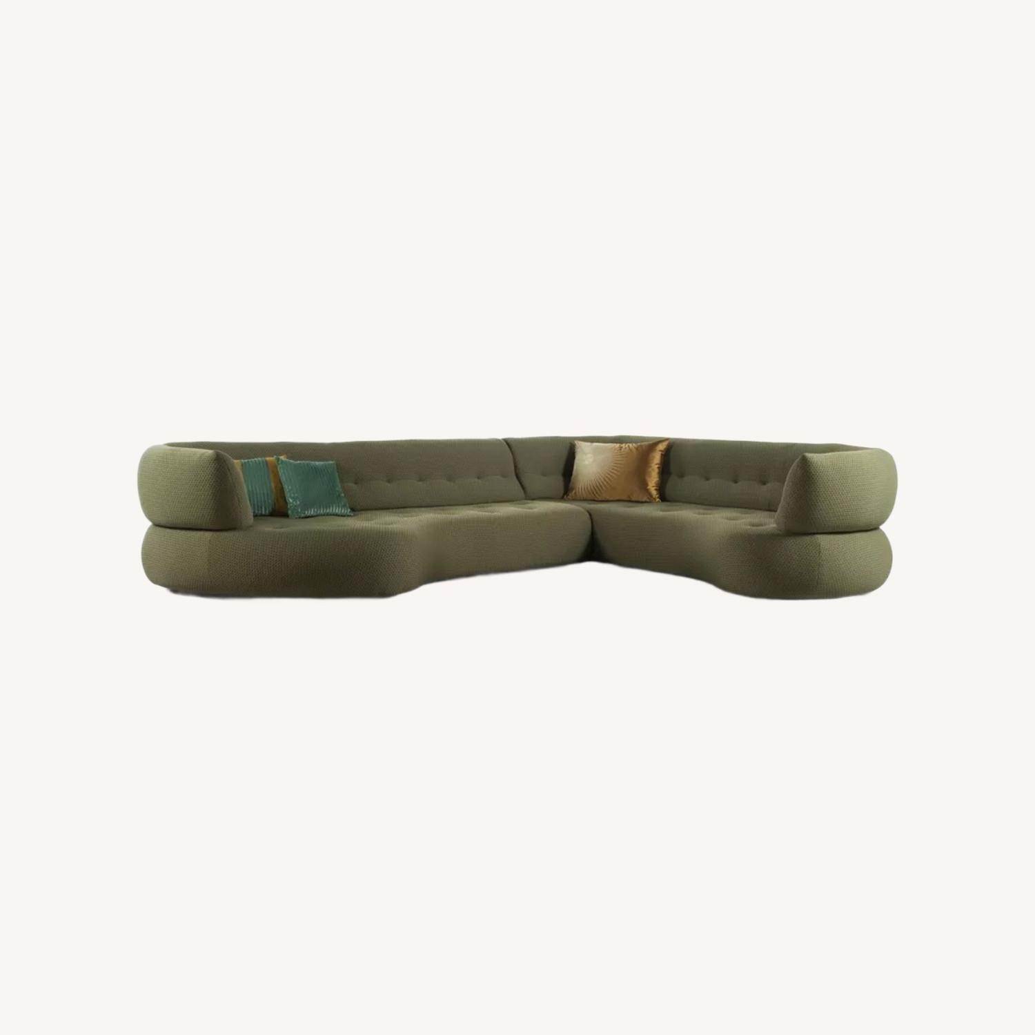 Roche Bobois Sense Green Fabric 3+ Seater Sofa - image-0