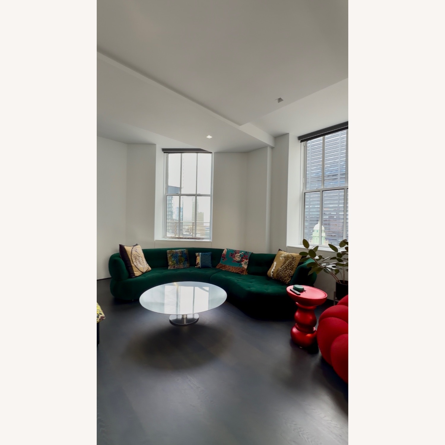 Roche Bobois Sense Green Fabric 3+ Seater Sofa - image-1