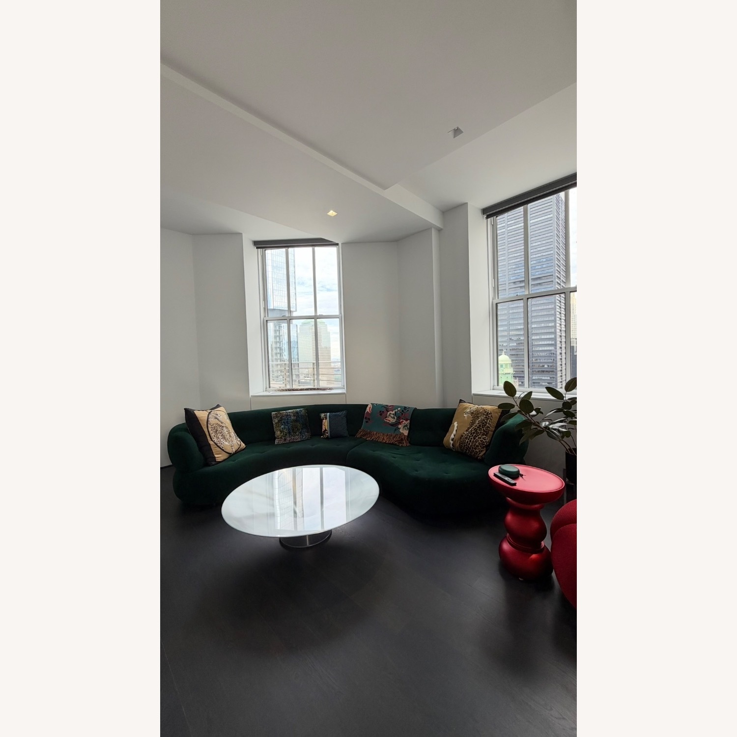 Roche Bobois Sense Green Fabric 3+ Seater Sofa - image-7