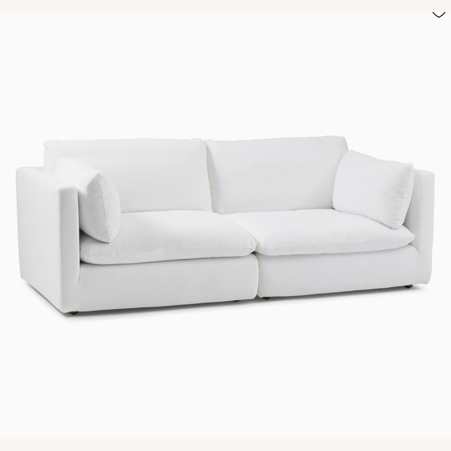 West Elm Hampton White Linen 2 Seater Sofa - image-2