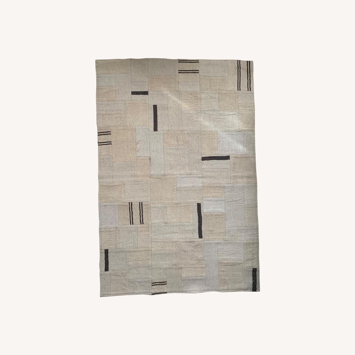 Kilim Patchwork Wool Area Rug 4' x 6' - image-0