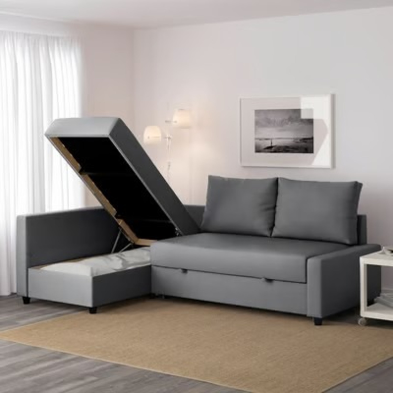 IKEA FRIHETEN Sectional Sofa Bed with Storage - image-1
