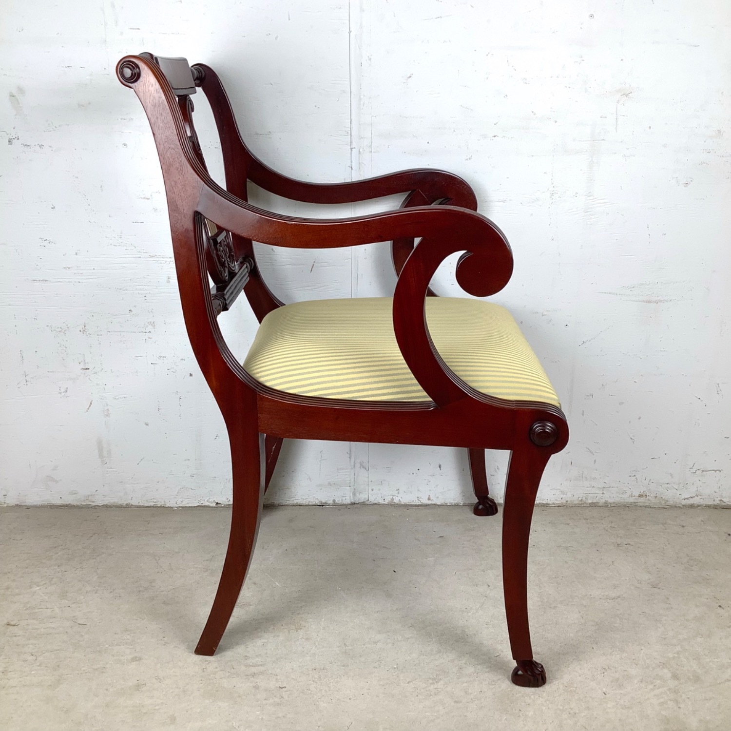 Vintage Lyre-Back Neoclassical Armchair - image-8