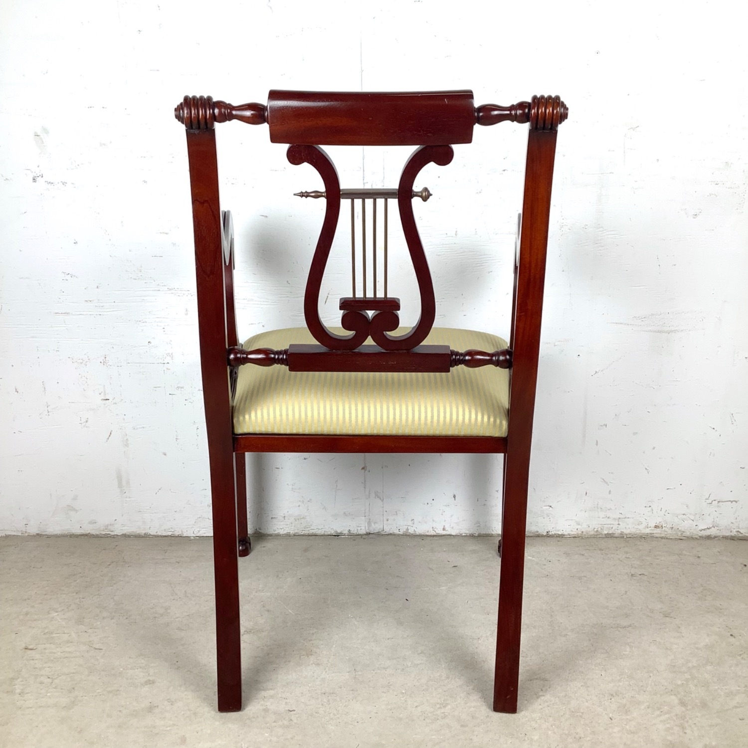 Vintage Lyre-Back Neoclassical Armchair - image-7