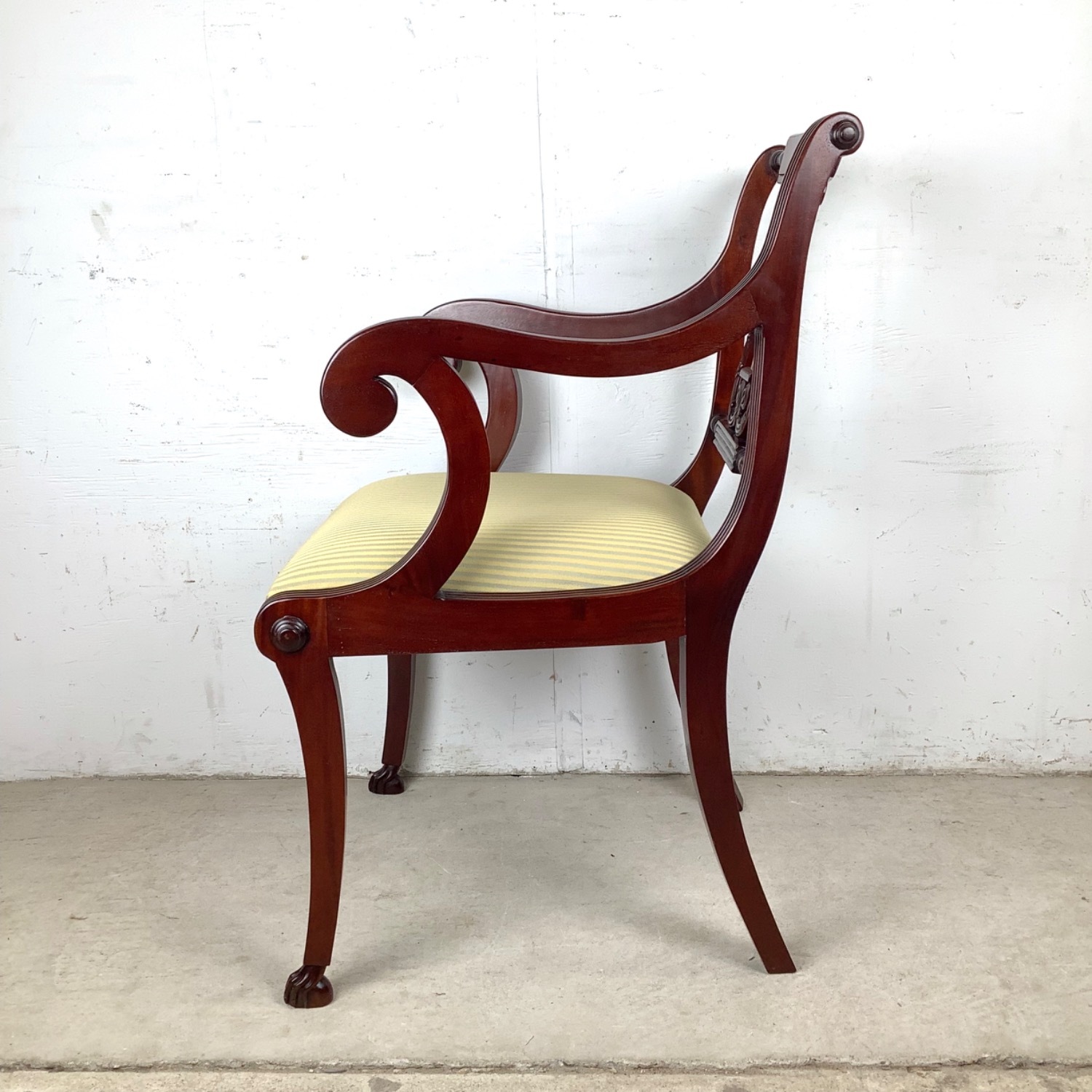 Vintage Lyre-Back Neoclassical Armchair - image-6