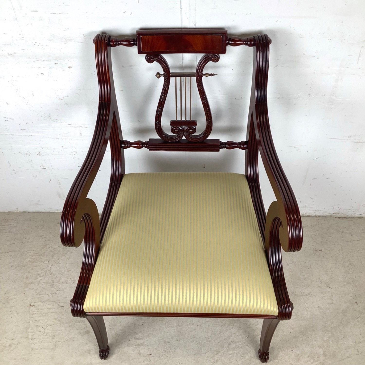 Vintage Lyre-Back Neoclassical Armchair - image-2