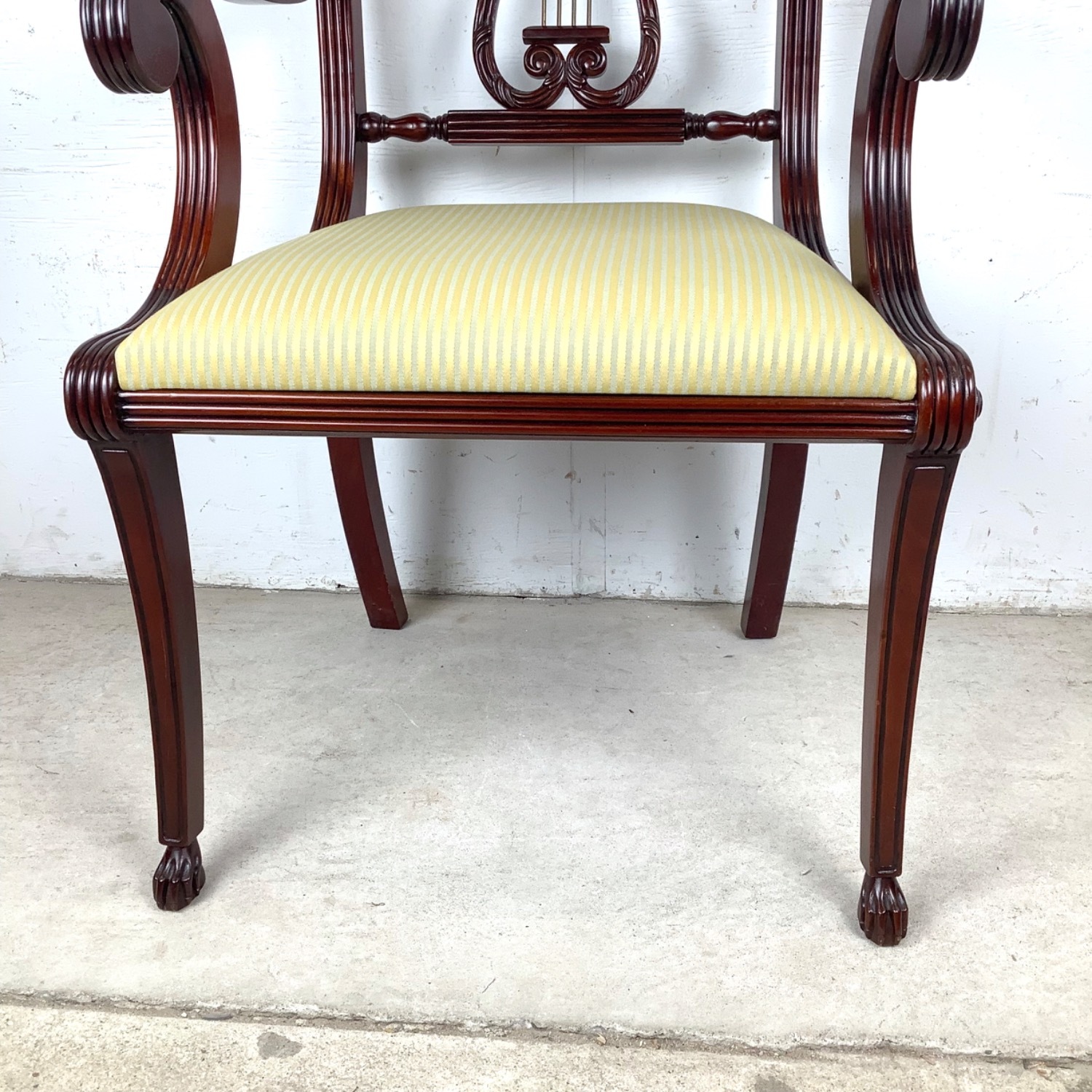 Vintage Lyre-Back Neoclassical Armchair - image-5