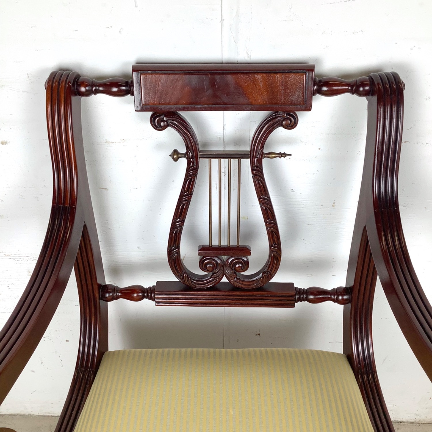 Vintage Lyre-Back Neoclassical Armchair - image-3