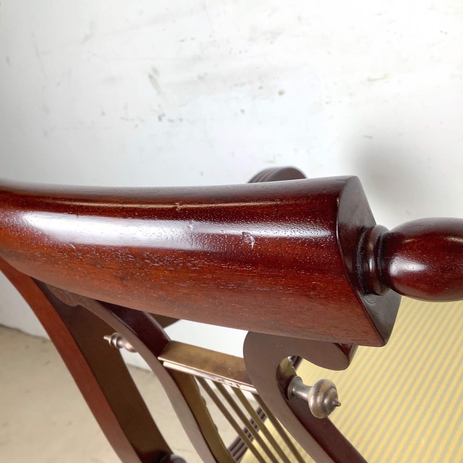 Vintage Lyre-Back Neoclassical Armchair - image-9