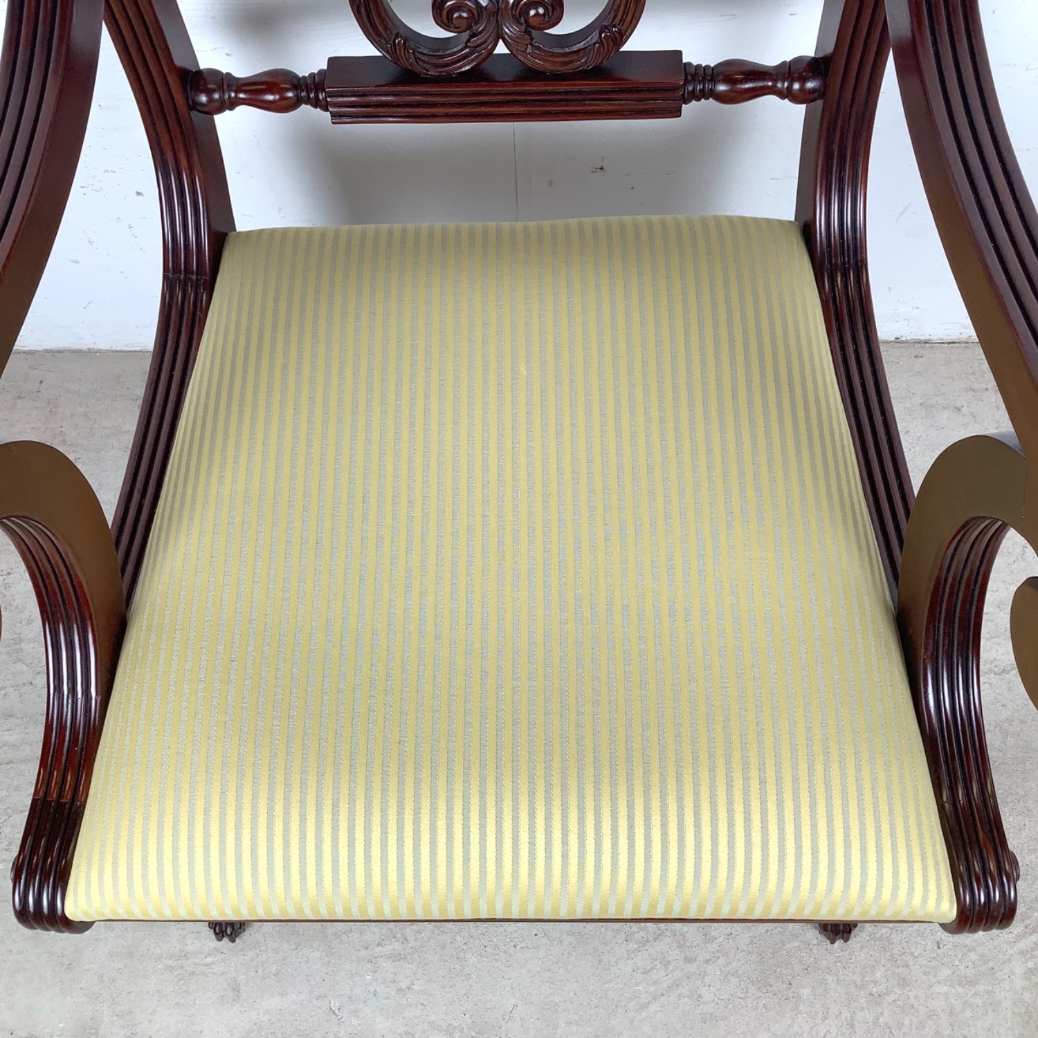 Vintage Lyre-Back Neoclassical Armchair - image-4