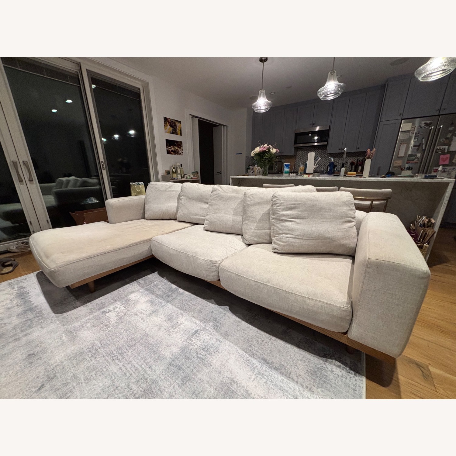 West Elm Newport Light Gray Fabric 3+ Seater Sofa - image-1