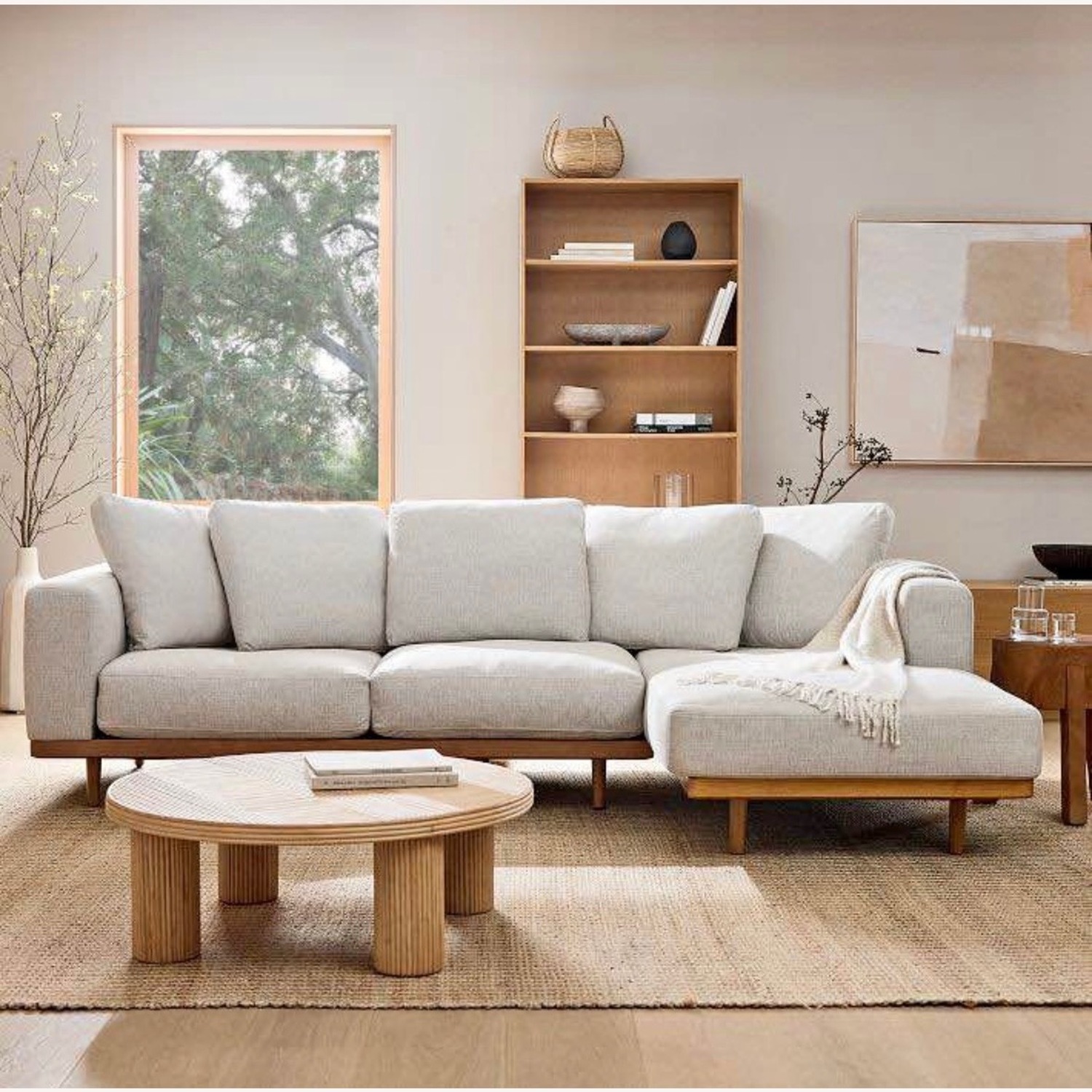 West Elm Newport Light Gray Fabric 3+ Seater Sofa - image-4